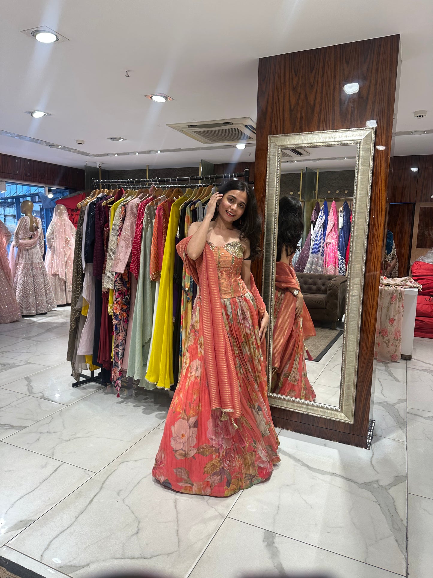 Samaira Floral Multicolour Corset Lehenga