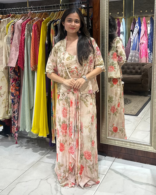 Floral indo-westerns for mehendi, haldi, carnival