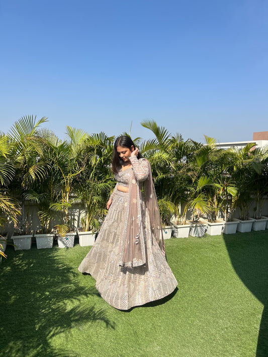 Alia Onion Pink Chikankari Pearl Lehenga Set