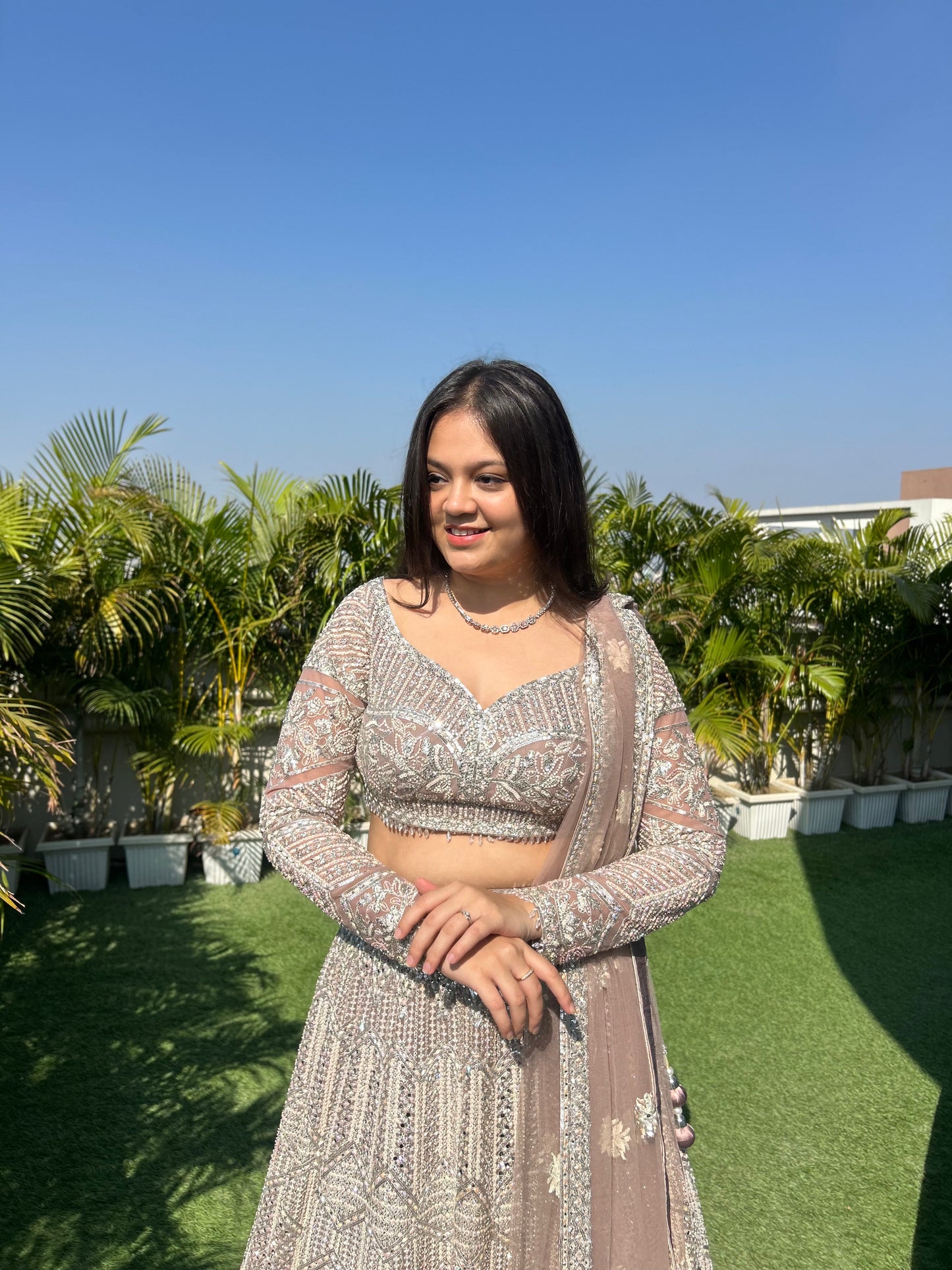 Alia Onion Pink Chikankari Pearl Lehenga Set