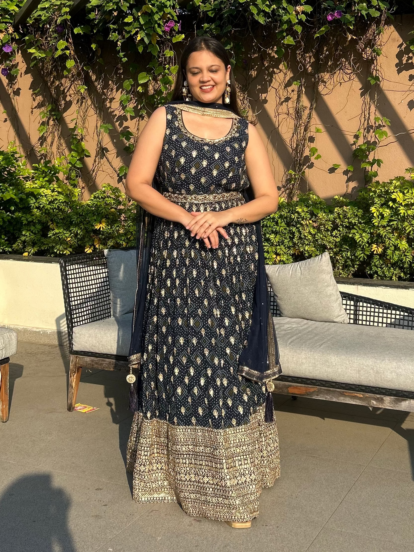 Designer Anarkali / gown, perfect for Cocktail, Sufi Night, Musical Evening, Sangeet, trousseau etc