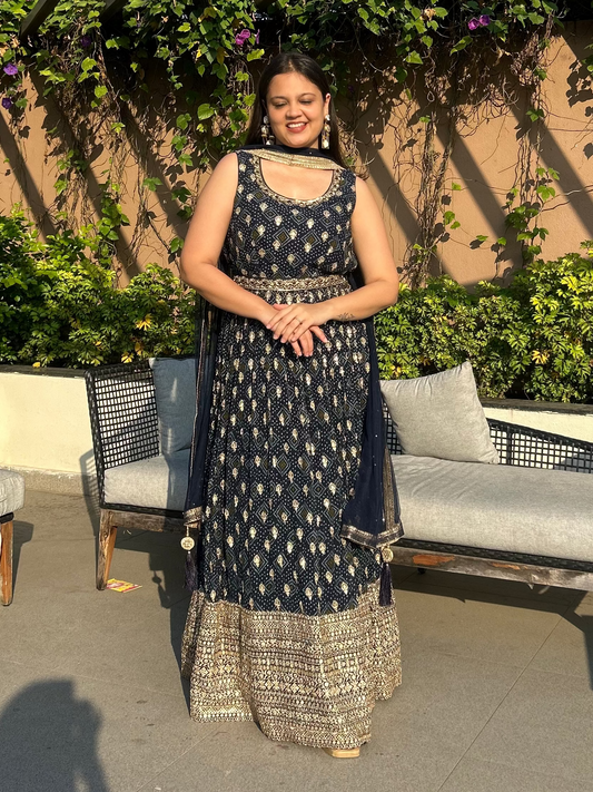 Designer Anarkali / gown, perfect for Cocktail, Sufi Night, Musical Evening, Sangeet, trousseau etc