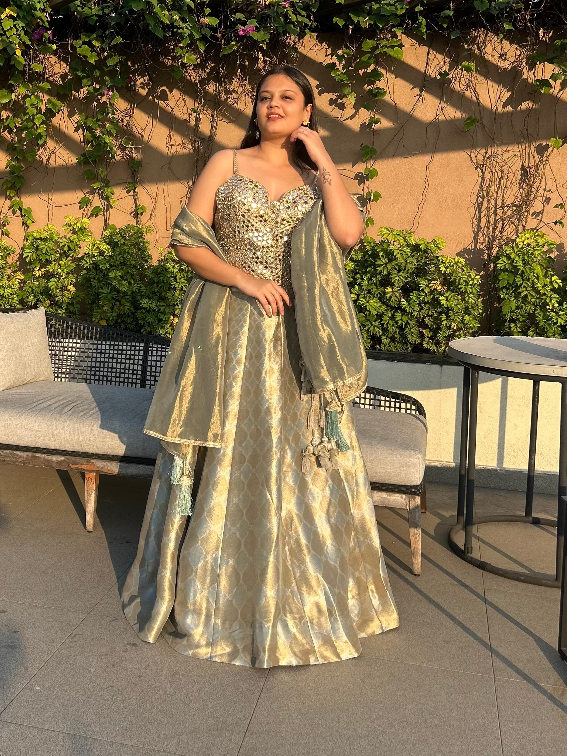 Designer inspired Corset lehenga look for bridesmaids sangeet and wedding shaadi vibe