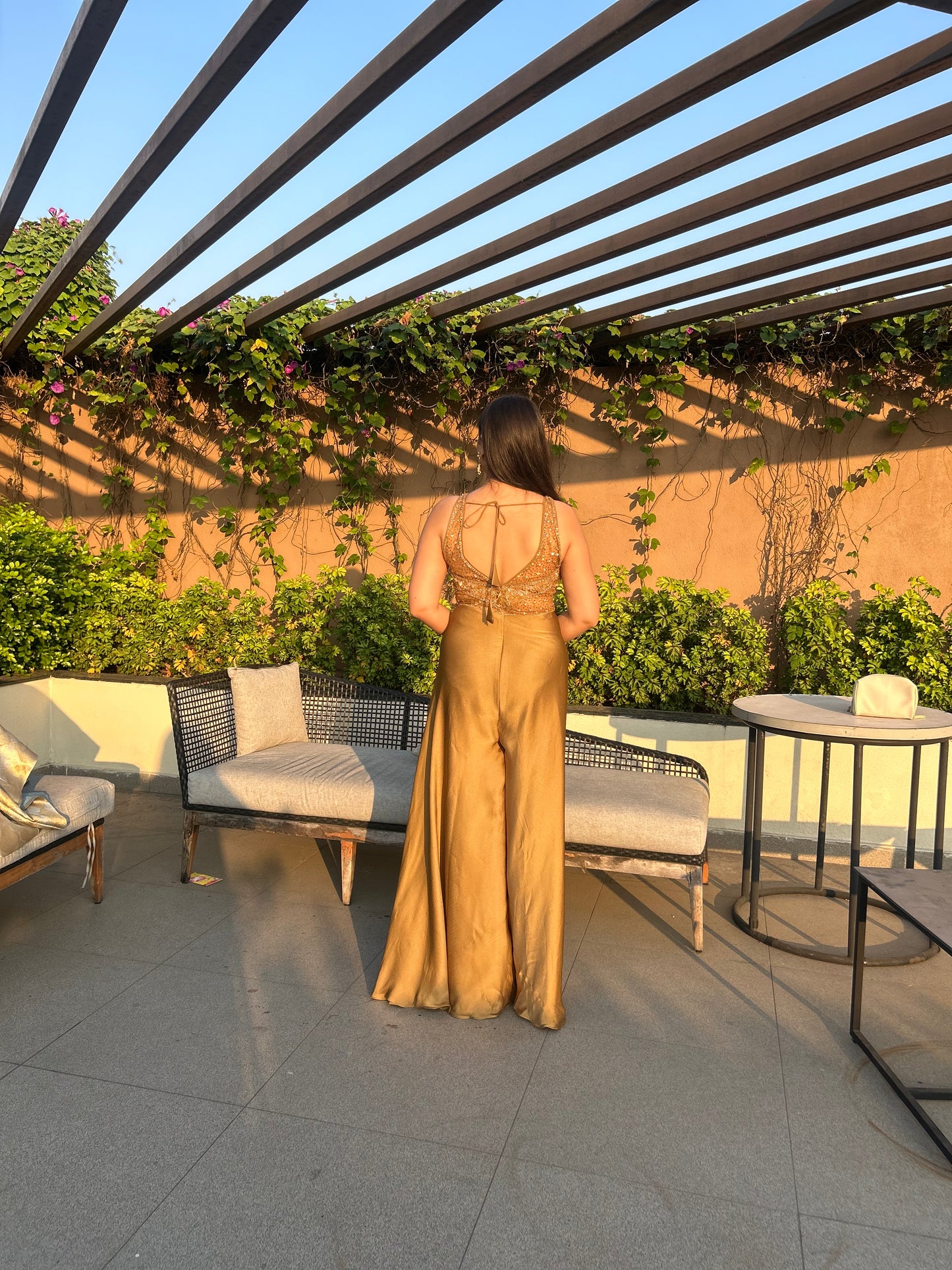 Aishe – Metallic Gold Indo-Western Jumpsuit (Colours Available)