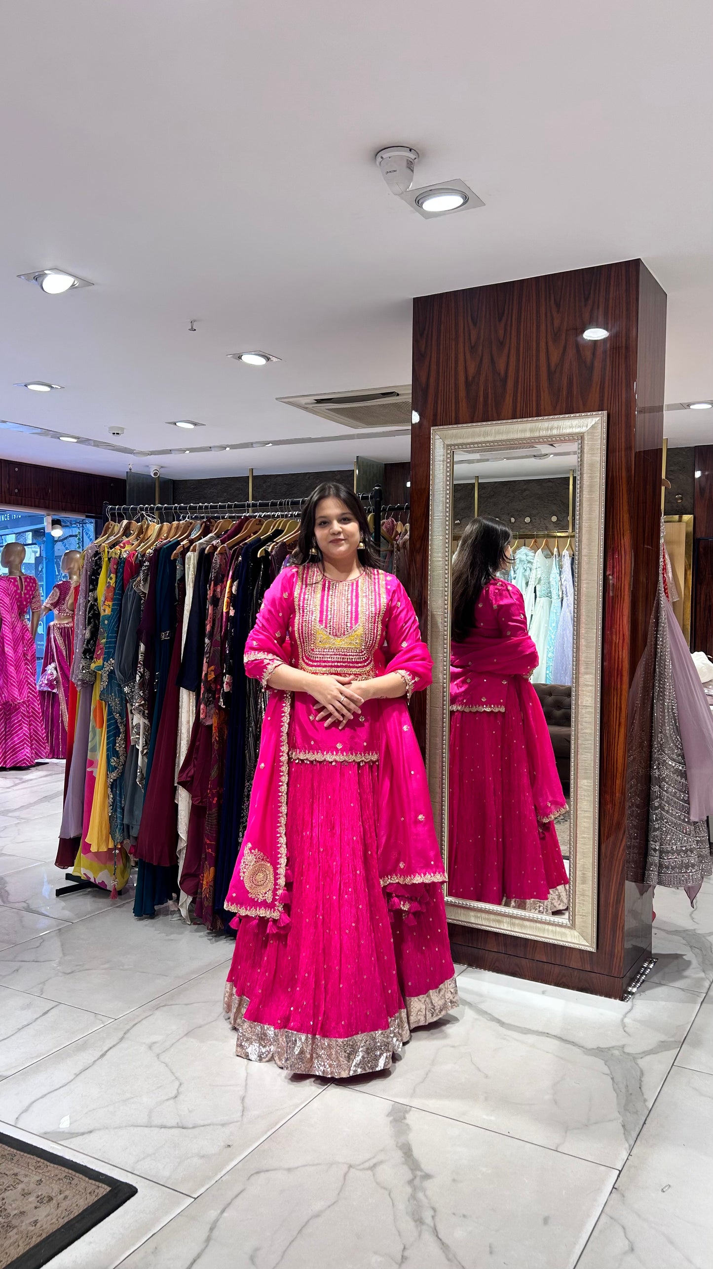 Gulaabo – Rani Pink Short Kurti Lehenga Set