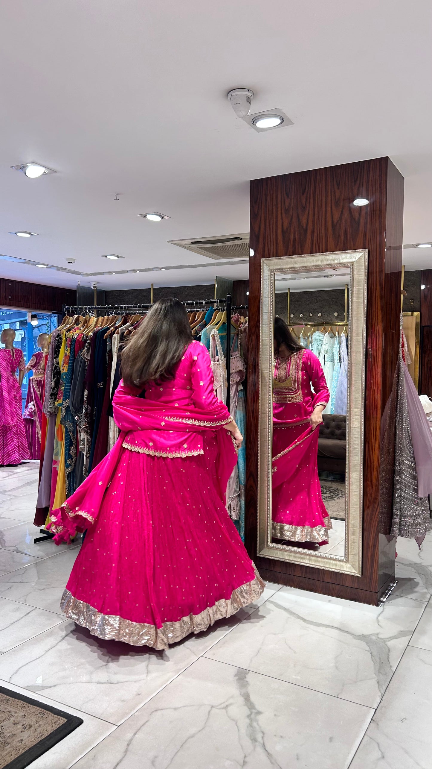 Gulaabo – Rani Pink Short Kurti Lehenga Set