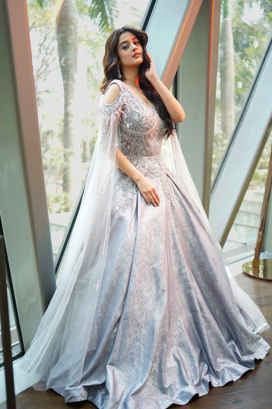 Naureya – Luxe Feathered Gown