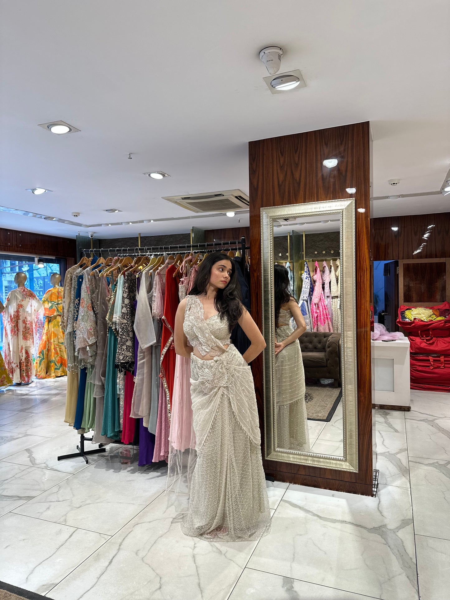 Paris Champagne Indo-Western Drape Saree