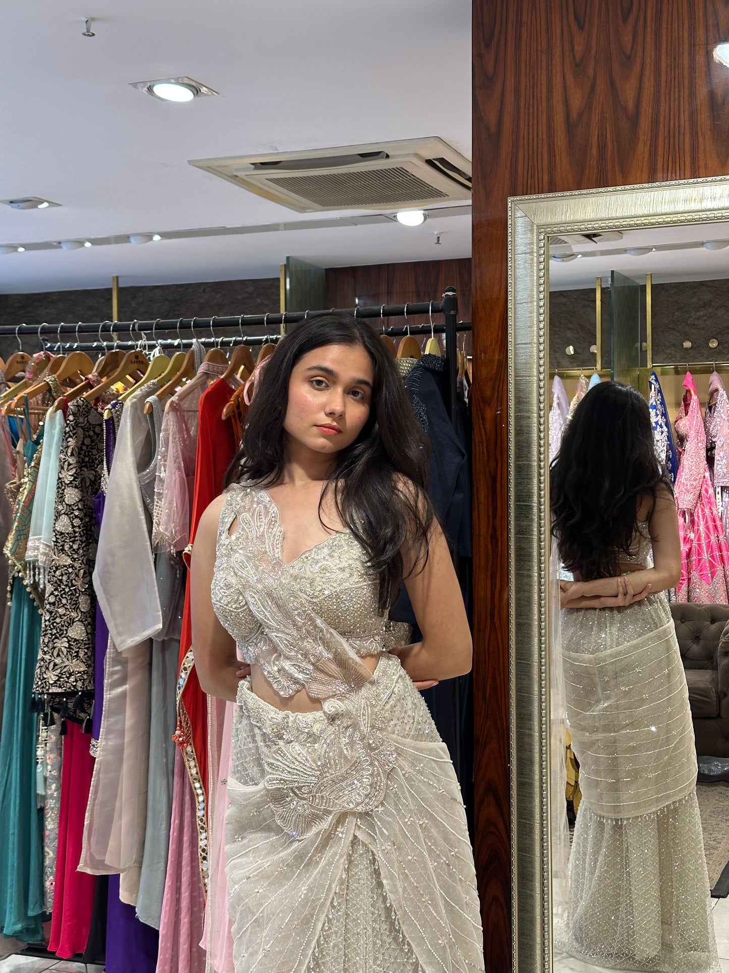 Paris Champagne Indo-Western Drape Saree