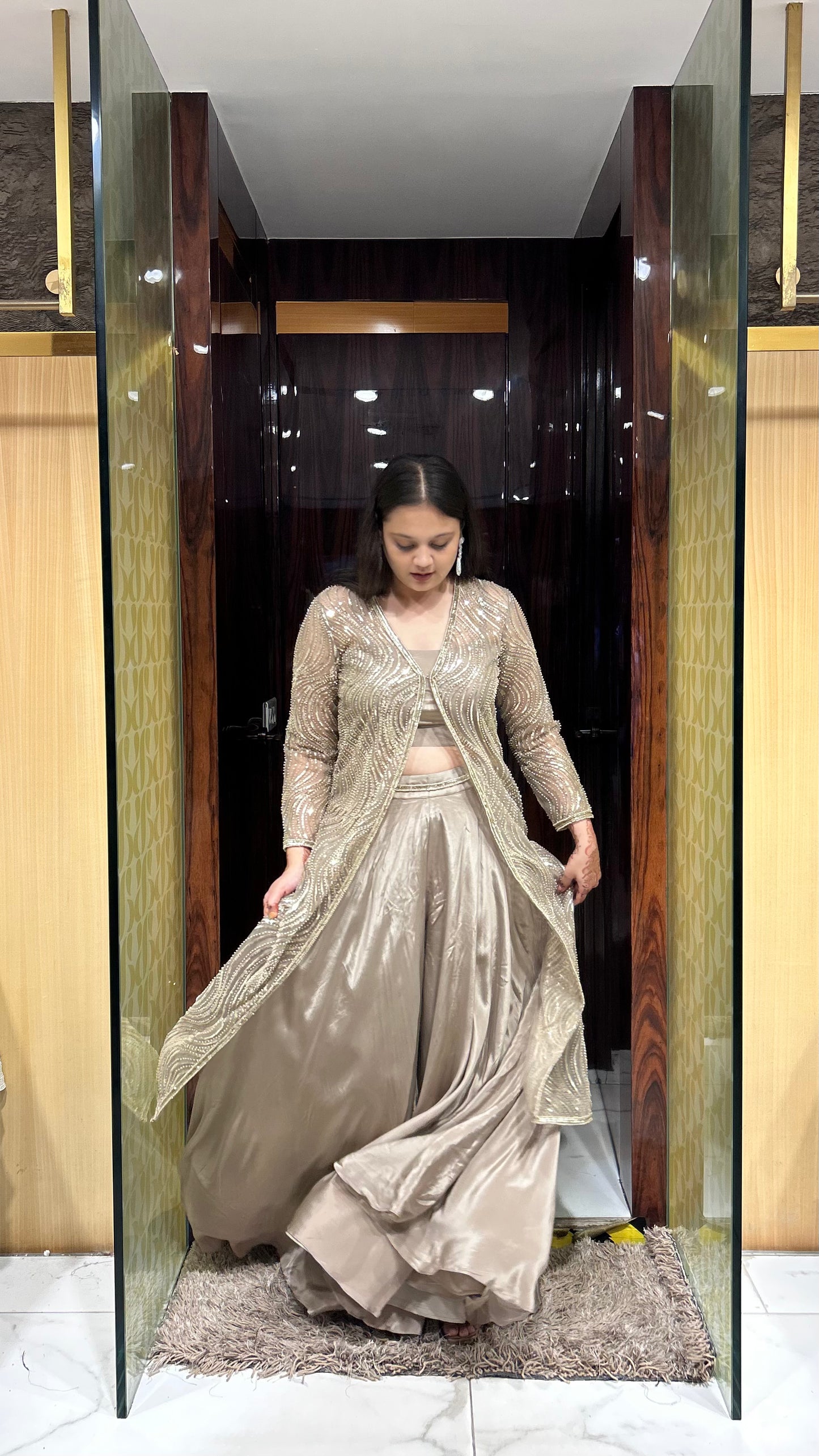 Xiti – Chiku Indo-Western Sharara Set with Long Embroidered Cape