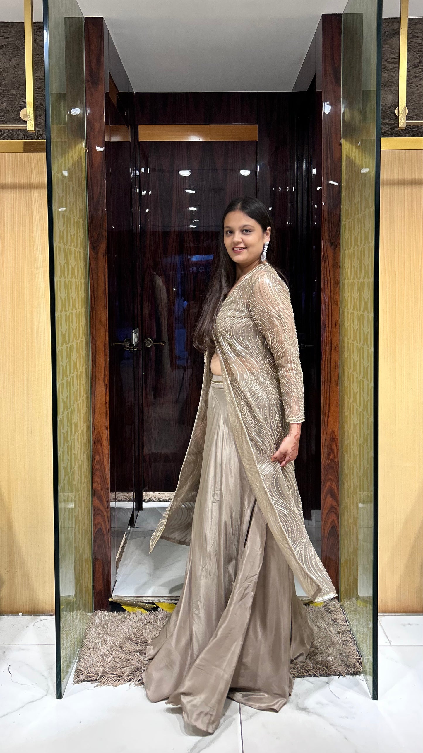 Xiti – Chiku Indo-Western Sharara Set with Long Embroidered Cape