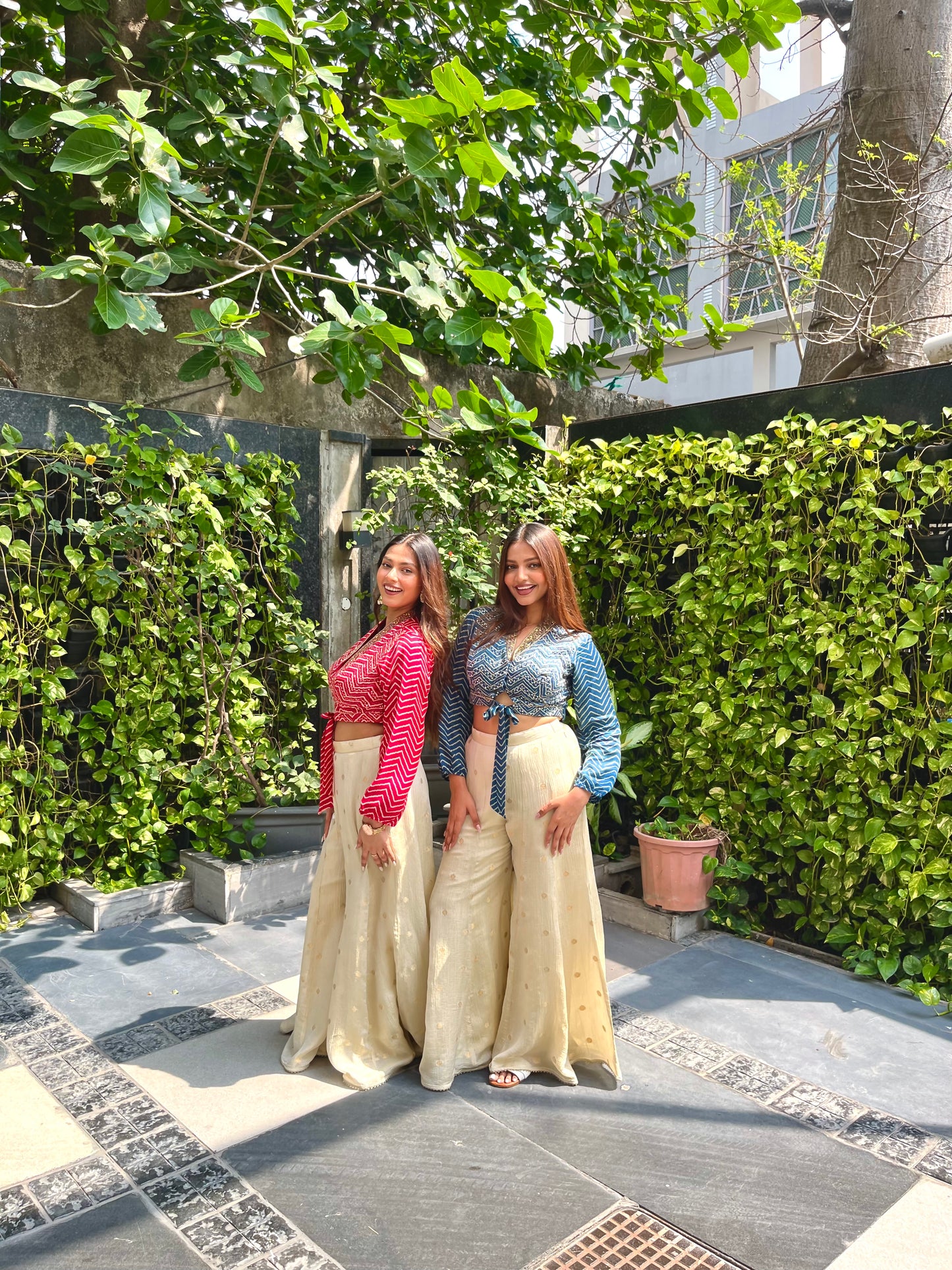 Seher Leheriya Indo-Western Cropped Top Pants Set