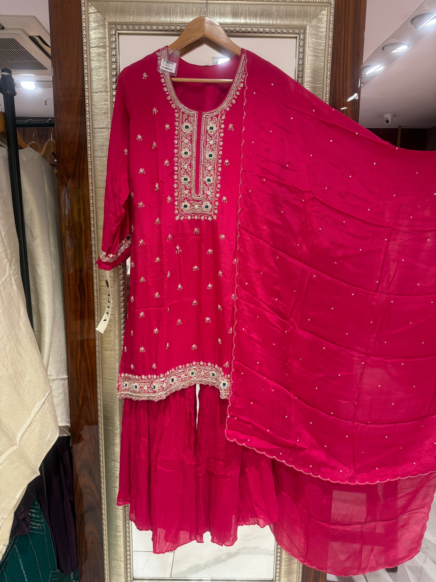 Sara – Hand Embroidered Designer Gharara Set (Colours available)