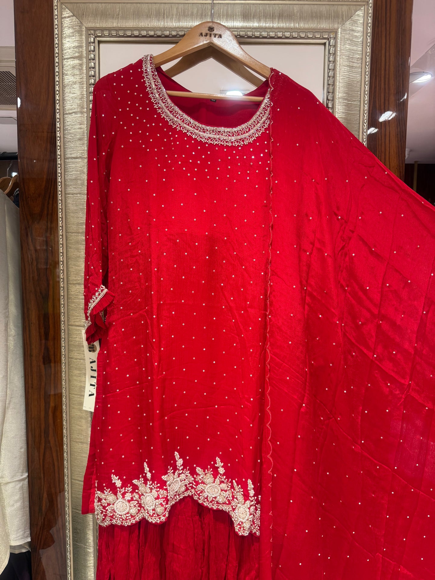 Tara – Hand Embroidered Designer Sharara Set (Colours available)