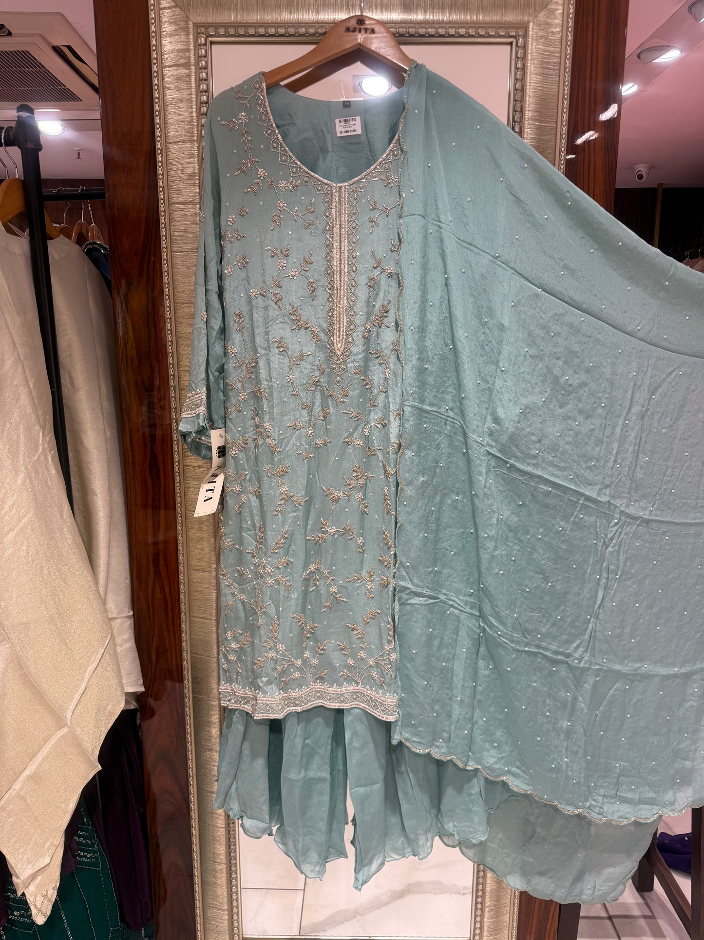 Lara – Hand Embroidered Designer Sharara Set (Colours available)