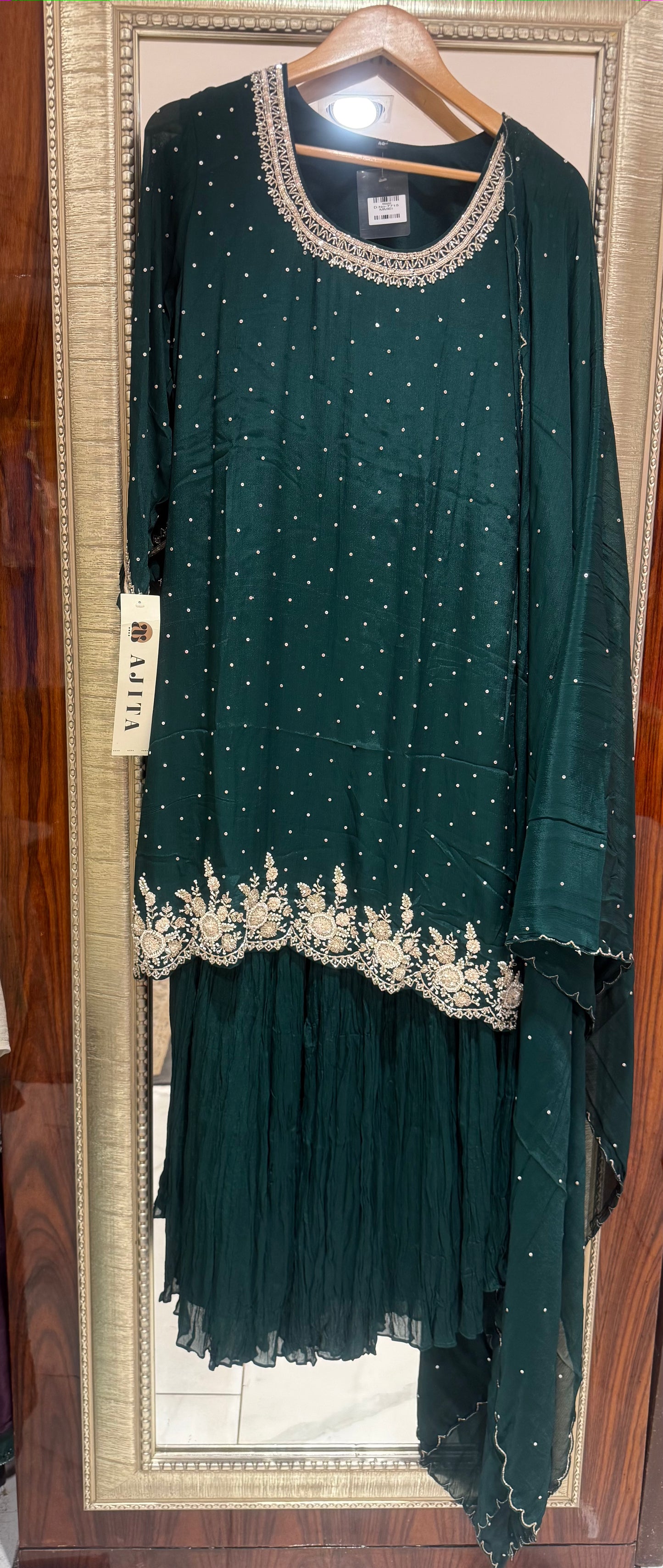 Tara – Hand Embroidered Designer Sharara Set (Colours available)