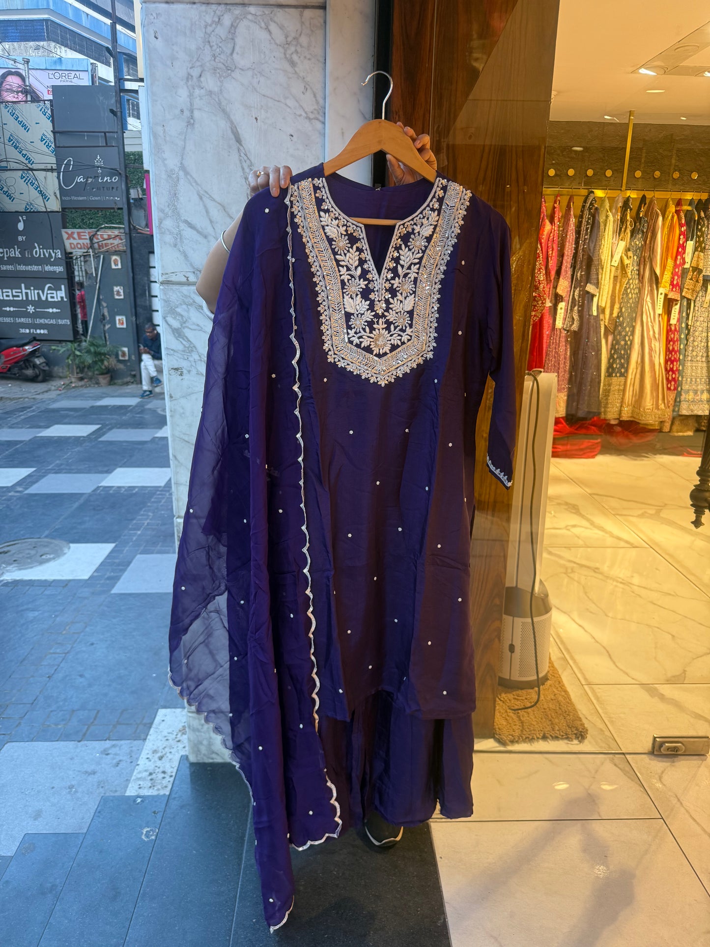 Yara – Hand Embroidered Designer Suit Set (Colours available)