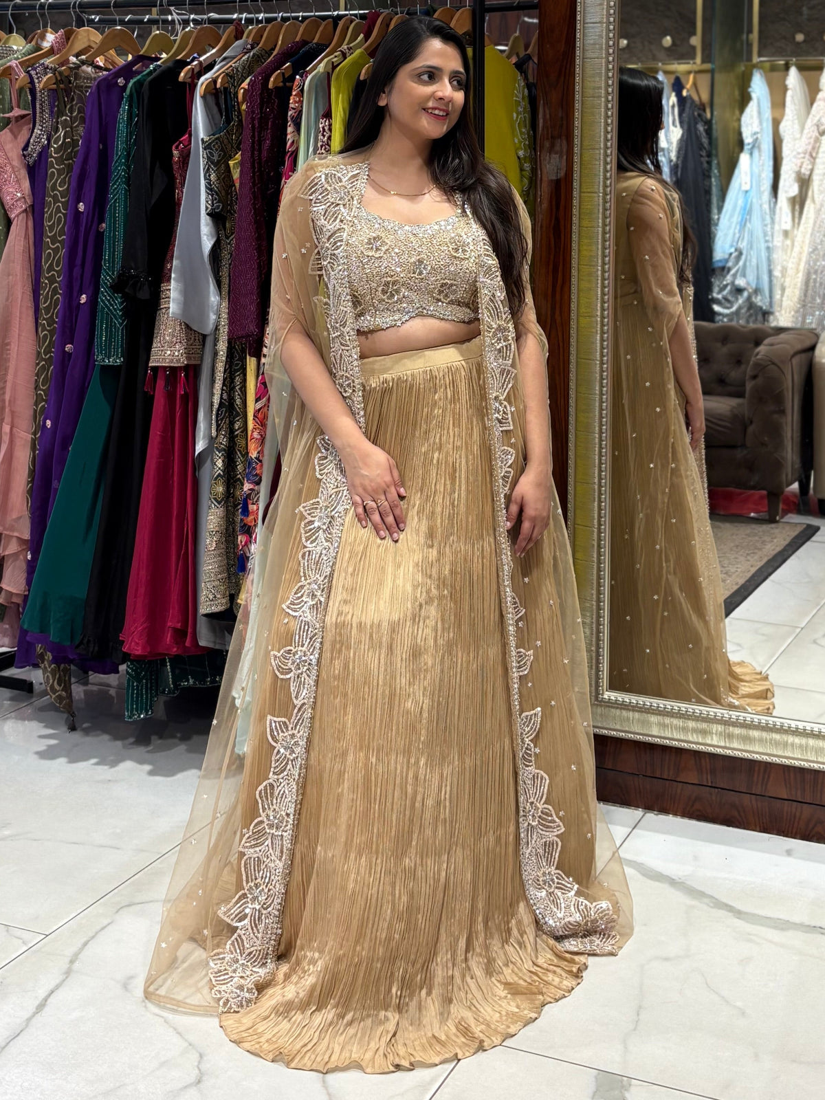 Indo-western skirt / lehenga with jacket, perfect for bridesmaids, trousseau and for light events like Carnival, Sundowners, etc