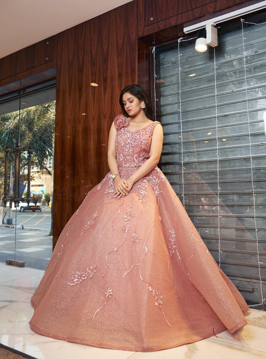 Aranya – Peach Princess Ball Gown