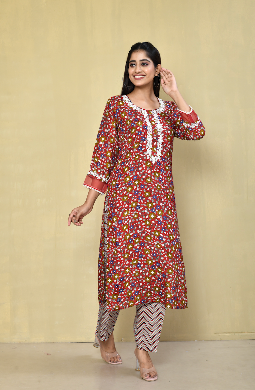 Shilpi Printed Festive Kurta Pant Set