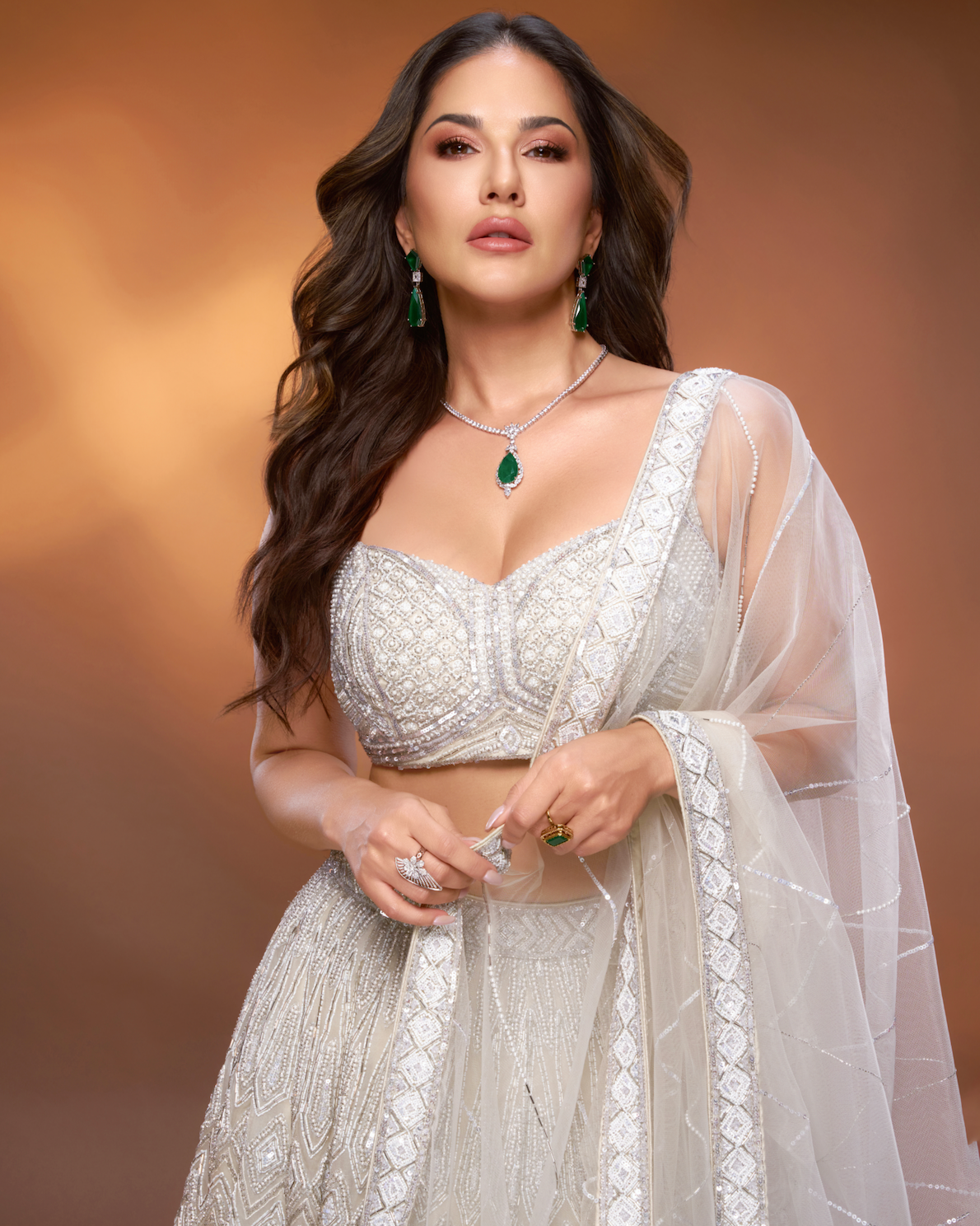 Designer bridal lehenga ivory / white / cream colour