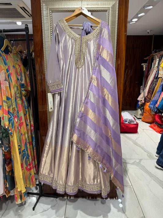 Kali Shaded Embroidered Tissue Anarkali Set [Colours available]