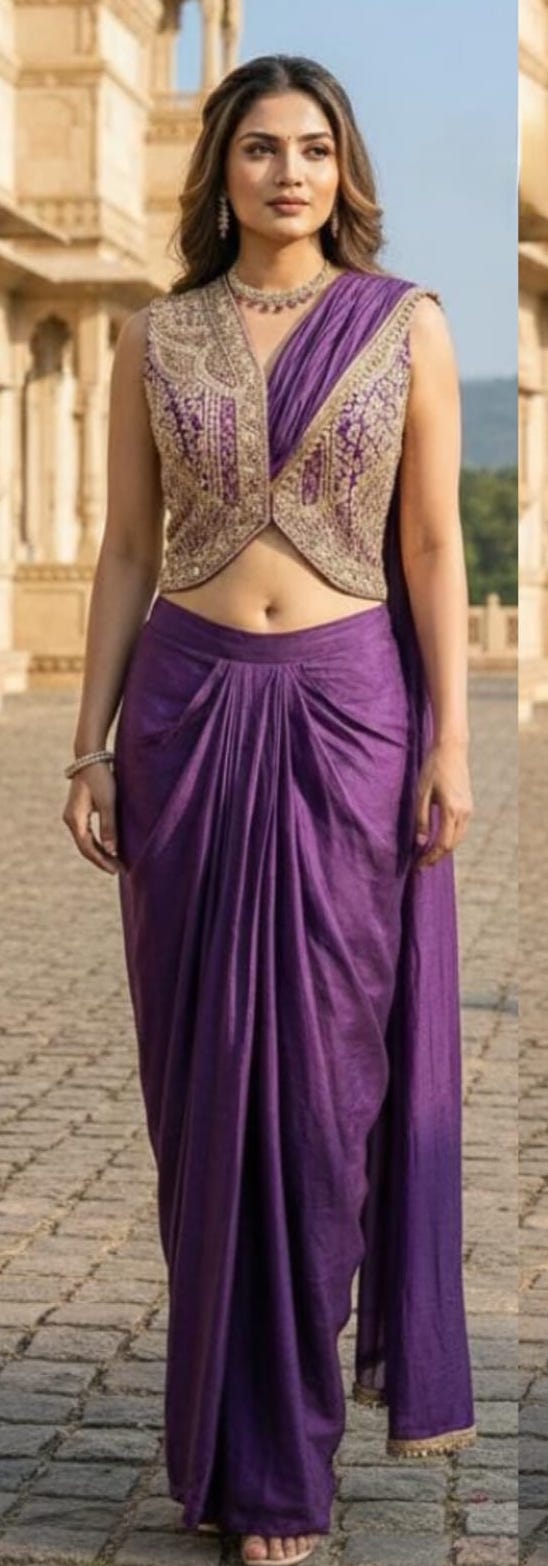 Dolly Indo-Western Drape Set (Colours Available)