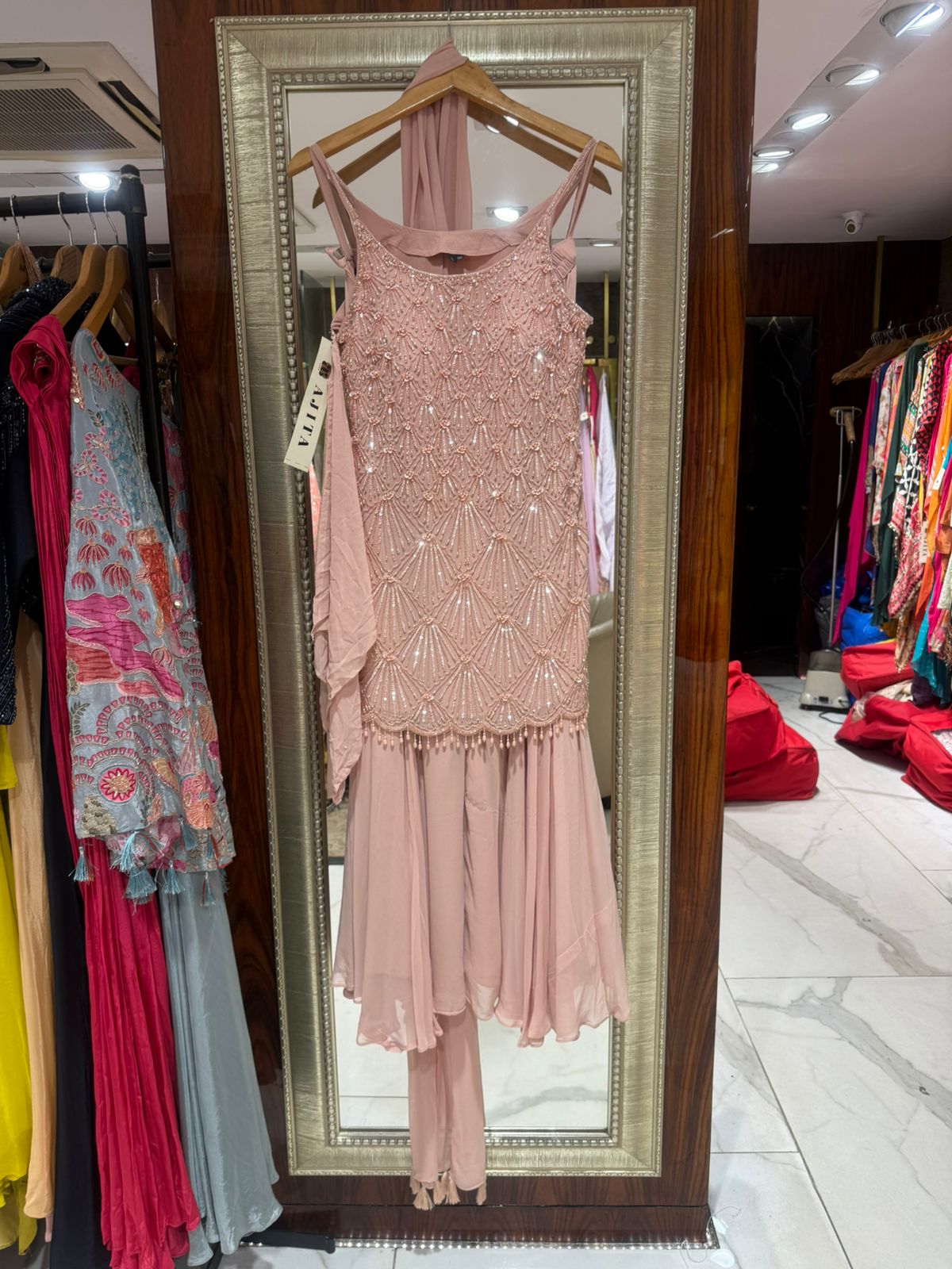 Lisha – Navy Blue Indo-Western Glamorous Cocktail Set (Colours & Designs available)